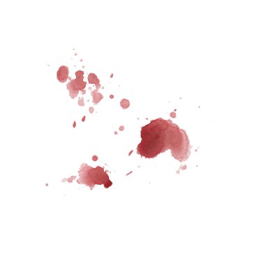 Suluboya kırmızı leke. Soyut suluboya el çizimi isola.