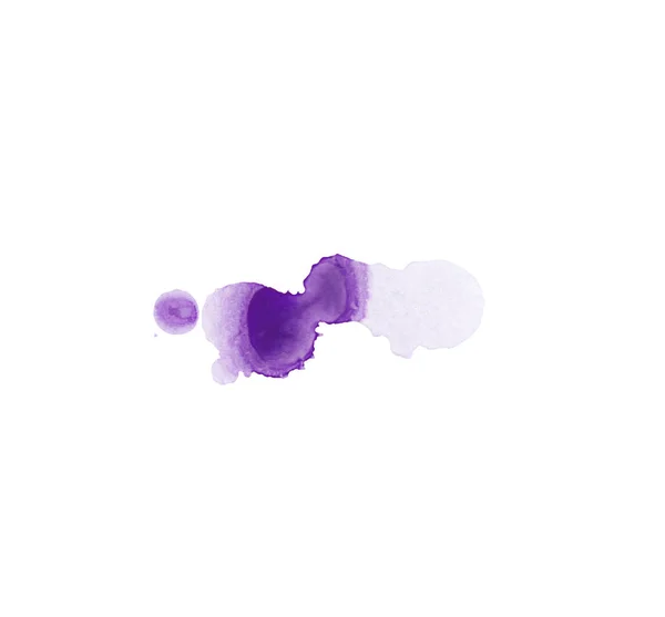 Акварельна фіолетова пляма. Абстрактна текстура акварелі намальована ізольована пляма миття на білому тлі для дизайну тексту, веб-сайту, шпалер, етикетки . — стокове фото