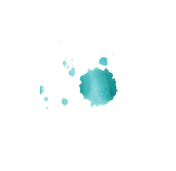 Acquerello blu blot.Abstract texture acquerello disegnato a mano isol — Foto Stock