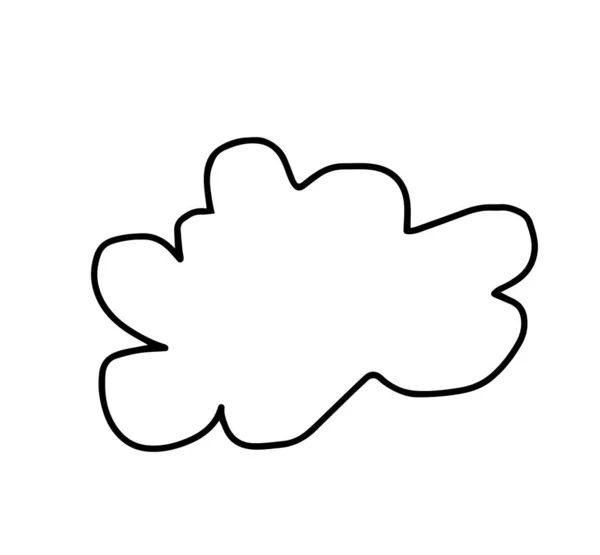 Vector Doodle Childish Cloud Hand Drawn Isolated White Background Sketch — Stock Vector