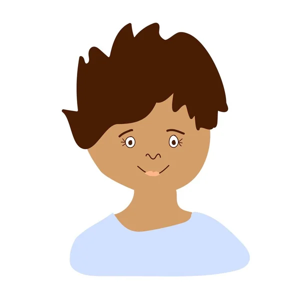 Vectorportret Van Een Kleine Jongen Platte Stijl Illustratie Van Een — Stockvector