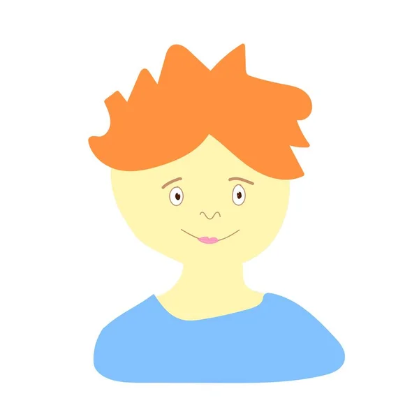 Retrato Vectorial Niño Pequeño Estilo Plano Ilustración Niño Raza Europea — Archivo Imágenes Vectoriales