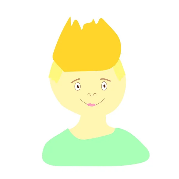 Retrato Vectorial Niño Pequeño Estilo Plano Ilustración Niño Raza Europea — Vector de stock