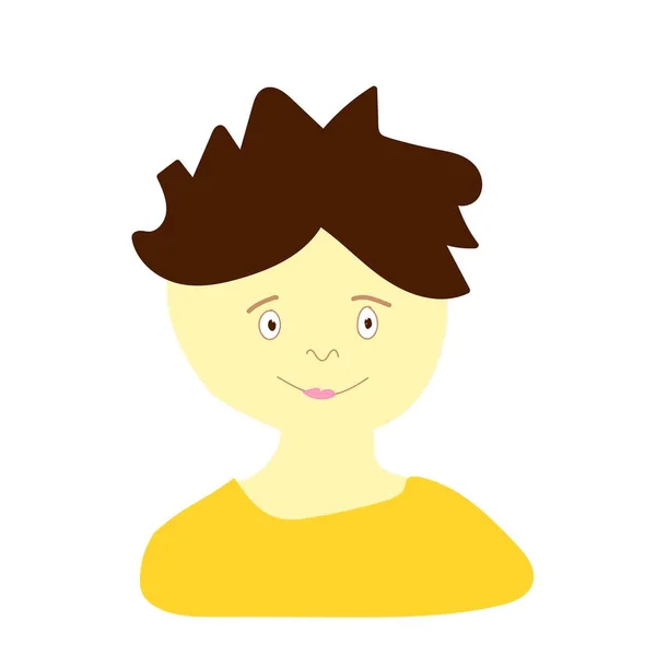 Vectorportret Van Een Kleine Jongen Platte Stijl Illustratie Van Een — Stockvector