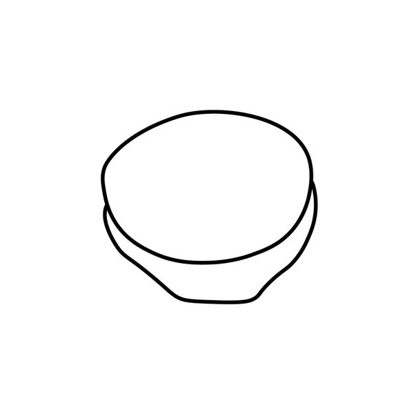 黒のラインとベクトルプレート 白い隔離された背景の手描きのドアスタイルのシンプルな料理や料理のイラスト — ストックベクタ