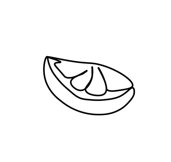 黒のラインとベクトルレモン 白い隔離された背景の手描きのドアスタイルのシンプルな料理や料理のイラスト — ストックベクタ