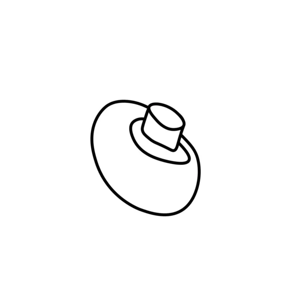 Simples Champignon Vetorial Estilo Doodle Food Ilustração Com Linha Desenhada —  Vetores de Stock