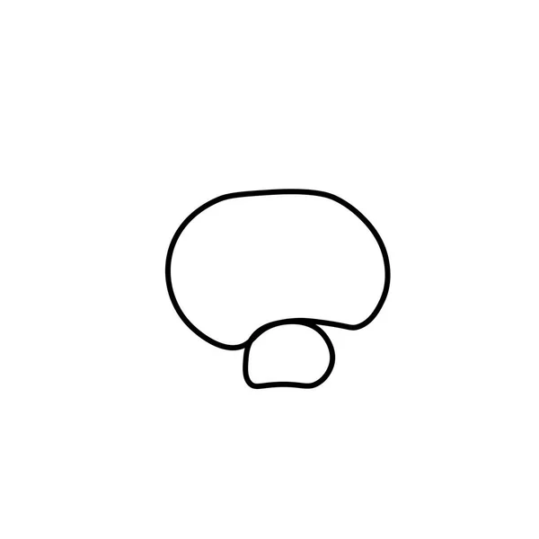 一种简单的涂鸦式矢量螺旋桨 用黑色手绘线条的食物图解 用于烹饪的蘑菇图标 菜单设计 社交网络 — 图库矢量图片