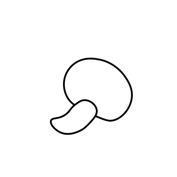 Ένα Απλό Διάνυσμα Champignon Στυλ Doodle Food Εικονογράφηση Μαύρο Χέρι — Διανυσματικό Αρχείο
