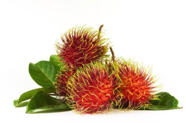 Beyaz arka planda izole rambutan