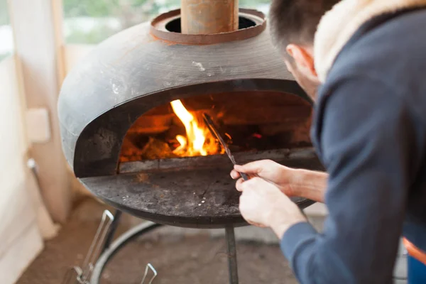 Barbecue Grill Fire Nature Outdoor Close — Stock Photo, Image