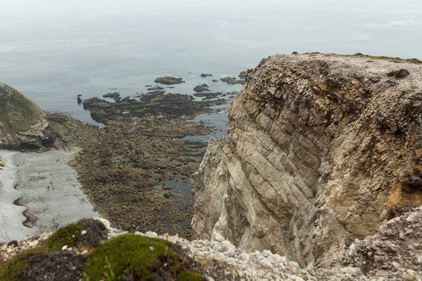 Été Atlantique Vue Sur Côte Rocheuse Grande Chute Pierres Sur — Photo