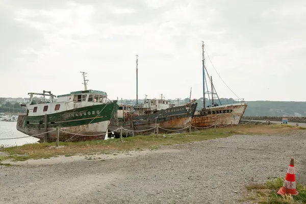 Relitti Pescherecci Cimitero Delle Navi Camaret Sur Mer Finistere Bretagna — Foto Stock