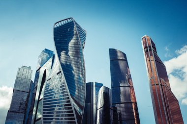 Moskova şehir manzaralı gökdelenleri Moskova Uluslararası İş Merkezi