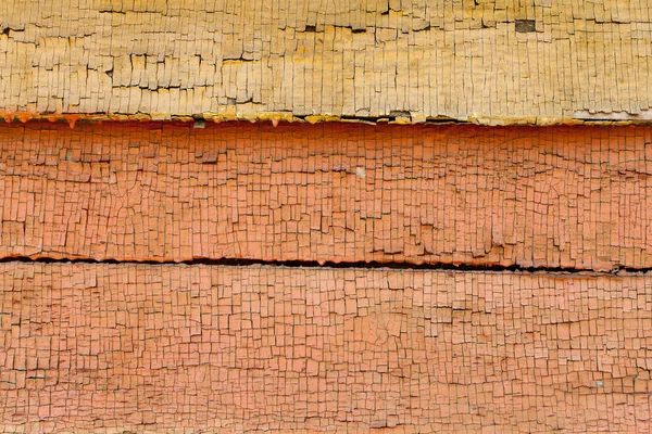 Tablón de madera horizontal pintado viejo colorido con la grieta y los arañazos fondo —  Fotos de Stock