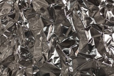 Tam kare buruşuk gümüş alüminyum folyo bir parça almak