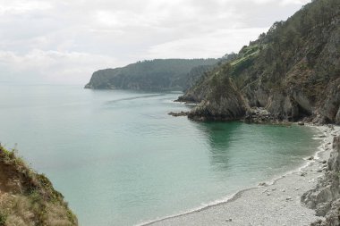 Okyanus manzaralı. Kimse ile doğa arka plan. Morgat, Crozon Yarımadası, Brittany, Fransa