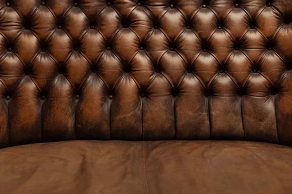 Lusso marrone pelle divano sfondo texture — Foto Stock