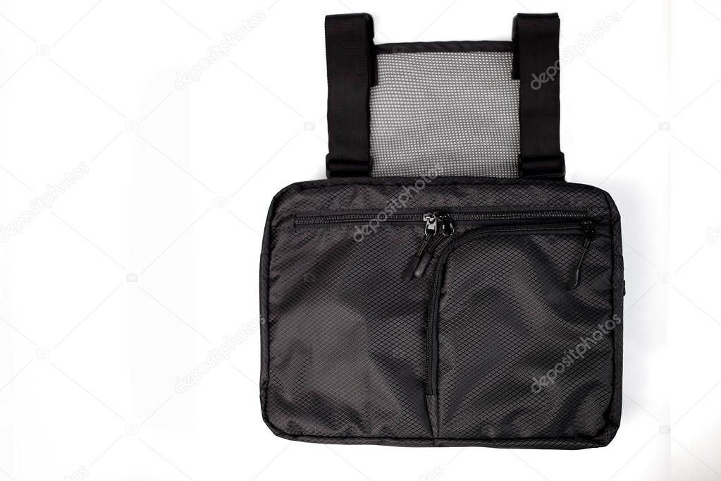 Black bag on a white isolated background.