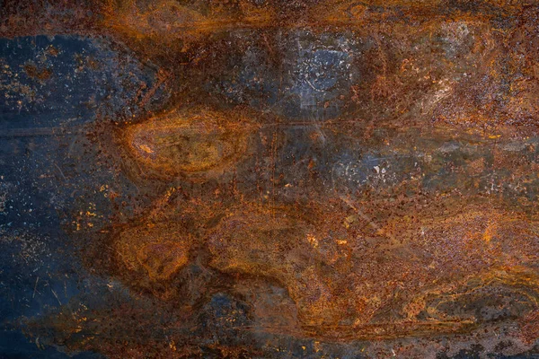 Fondo de textura metálica oxidada desgastada oscura. Textura de pared de metal de hierro coloreado — Foto de Stock