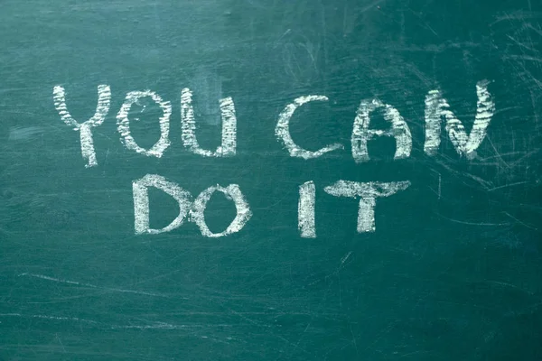 You can do it handwritten with white chalk on a green blackboar — Stock Photo, Image