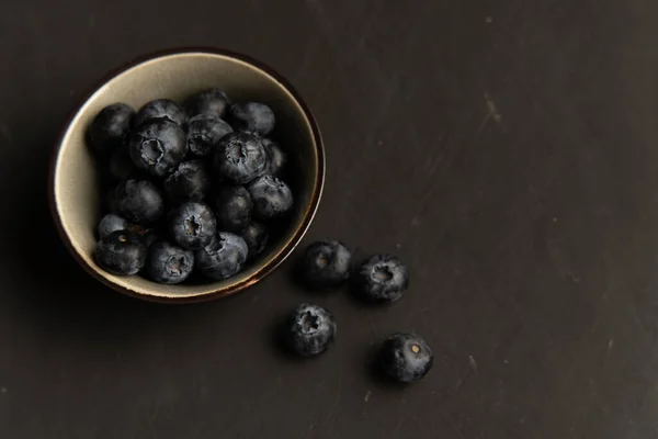 Blueberry Antioxidant Ekologisk Superfood Keramik Skål Koncept För Hälsosam Kost — Stockfoto