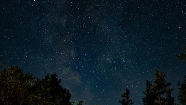 Droga Mleczna galaktyka gwiazdy przestrzeń pył we wszechświecie, Długa ekspozycja fotografia, z ziarna. — Wideo stockowe