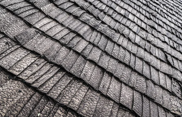 Roof Wood Shingles Close Gray Natural Background Abstract Background Arranged — Stock Photo, Image