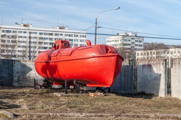 San Petersburgo Rusia Marzo 2020 Submarino Rojo Patio Escuela Naval — Foto de Stock