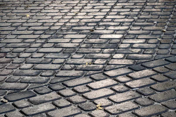 Posto Pavimentato Con Pietre Pavimentazione Sfondo Grigio Con Pavimentazione Pietre — Foto Stock