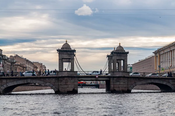 Санкт Петербург Россия Сентября 2020 Года Мост Ломоносова Через Реку — стоковое фото