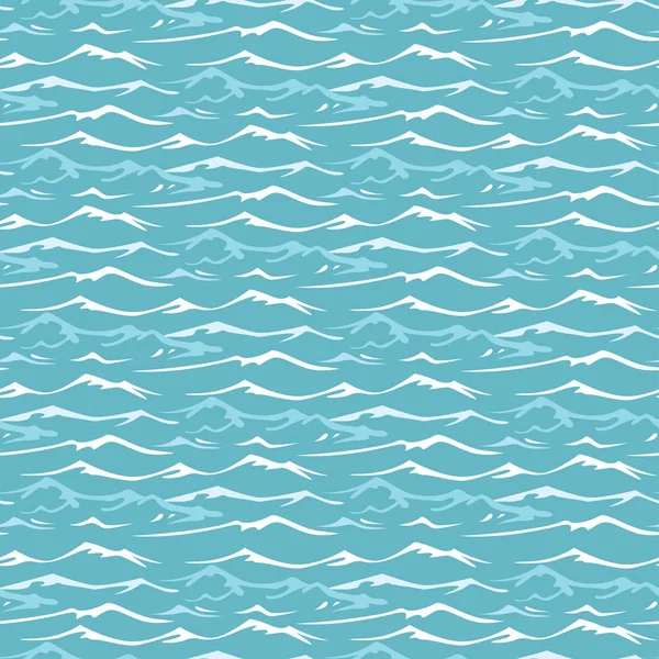海の波との継ぎ目が無いパターン 海洋の背景 フラットスタイルの水のベクトルイラスト — ストックベクタ