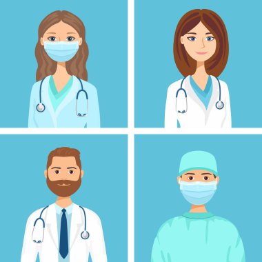 Doktorlar ve sağlık çalışanları avatarları ayarlandı.