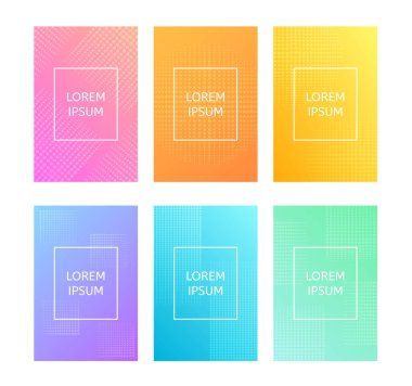 Noktalı soyut renkli arka planlar. Dikey afiş için tasarım, poster. Vektör illüstrasyonu.