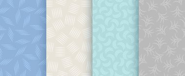 Soyut, kusursuz desen koleksiyonu. Pastel renklerde noktalı geometrik basit arkaplan kümesi.