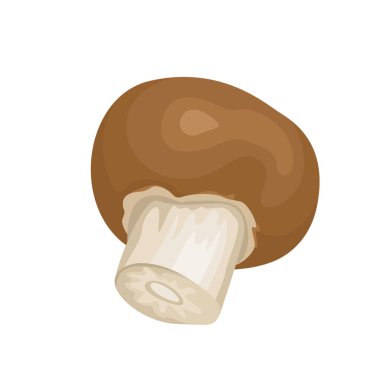 Beyaz arka planda karikatür mantarı izole edilmiş. Simge. Vektör düz resimleme.