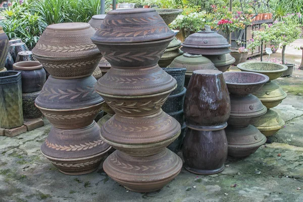 Lots Clay Flower Pots — Stock Photo, Image
