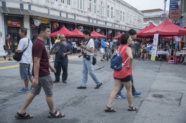 9 Eylül 2018 - Pazar etkinlik/sahne işgal Sahil Caddesi, Georgetown, Penang, Malezya.