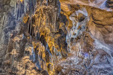 Kireç taşı oluşumu Tapınağı mağara, Perak, Malezya duvarında mağara dokusuna