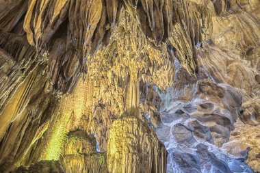 Kireç taşı oluşumu Tapınağı mağara, Perak, Malezya duvarında mağara dokusuna