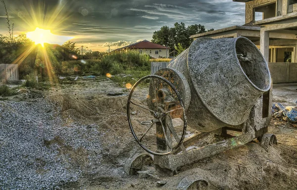 Betonmischer Auf Der Baustelle — Stockfoto