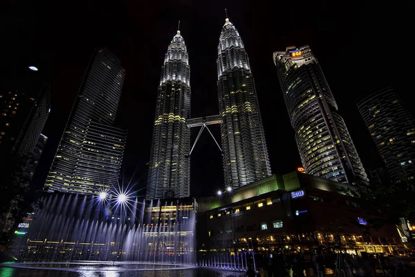 Disparo Nocturno Torre Petronas — Foto de Stock