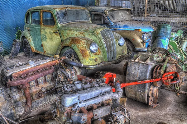 Oldtimer Ersatzmotoren Einer Verlassenen Garage Bei Koh Ipoh Perak Malaysia — Stockfoto