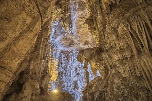 Texture of cave wall in limestone formation temple cave, Perak, Malaysia