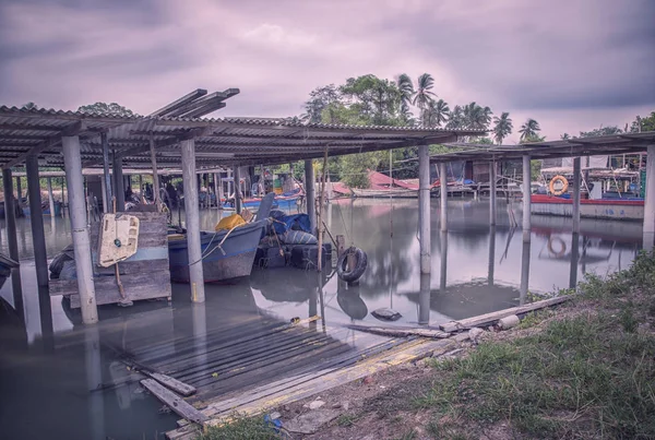 Lång Exponerings Fotografering Boat Harbor — Stockfoto