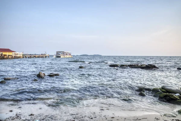 Sihanoukville Cambodia February 2019 Beautiful Rocky Beach Looking Horizon Ocean — Stock Photo, Image