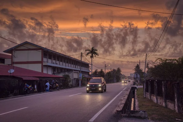 Perak Malasia Abril 2019 Colorida Escena Del Cielo Ardiente Mañana — Foto de Stock