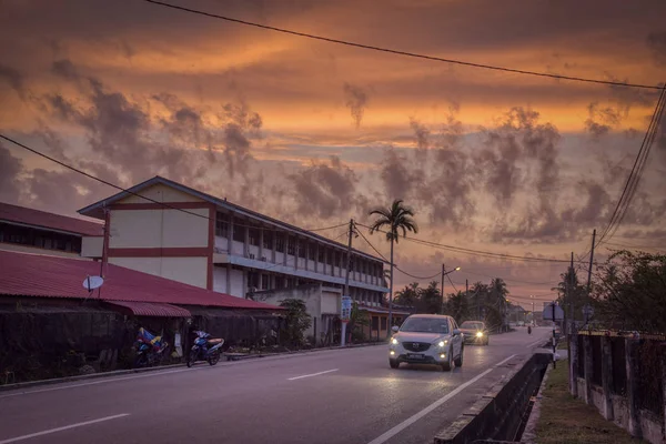 Perak Malasia Abril 2019 Colorida Escena Del Cielo Ardiente Mañana — Foto de Stock