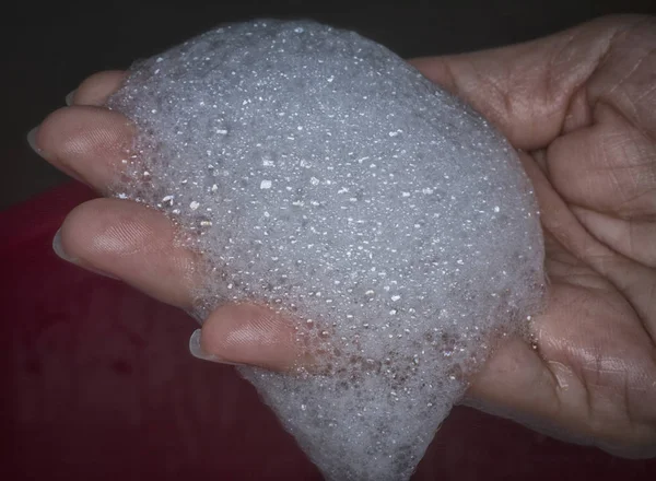 Lavaggio Mano Con Acqua Saponata — Foto Stock