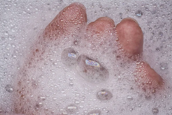 Wassen Hand Met Zeepwater — Stockfoto